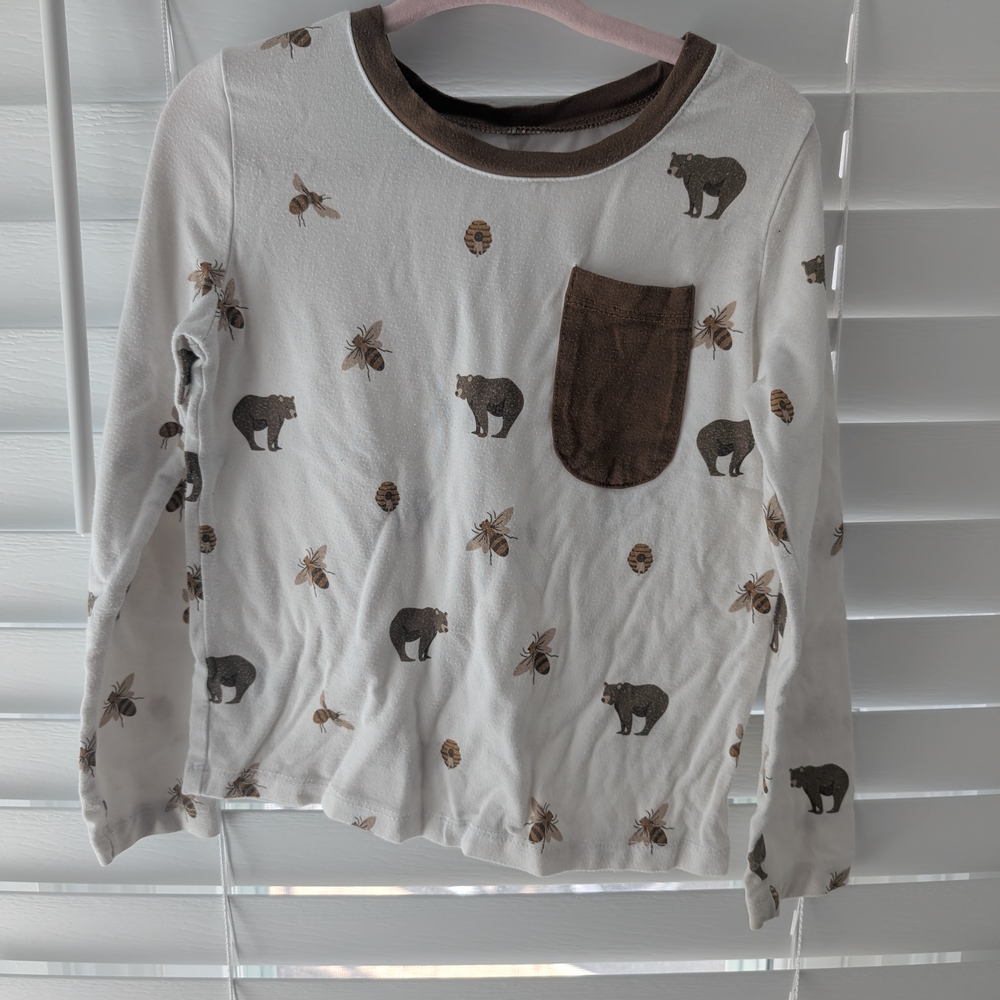 Kids' White and Brown Animal Print Shirt